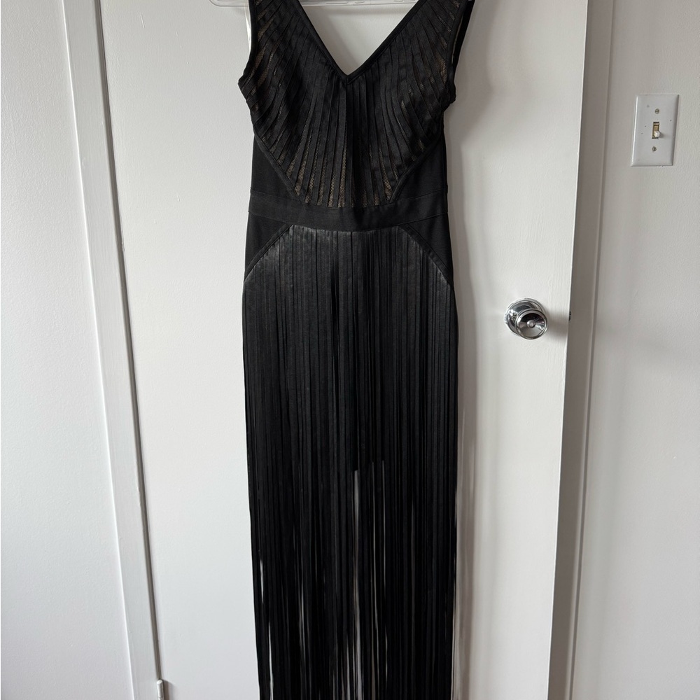 Elegant Black Fringe Dress